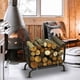 thumbnail image 1 of Soporte de leña curvo para chimenea, soporte de leña para almacenamiento de chimenea, estante hueco portátil para leña, estante para leña para jardín, 1 of 8
