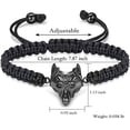 thumbnail image 5 of Viking Wolf Head Urn Bracelet for Ashes for Men Ashes Keepsake Urn Jewelry for Human Ashes/Pet Ashes,Wolf Jewelry Gift Adjustable Braided Bracelets, 5 of 7