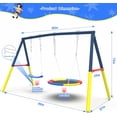thumbnail image 3 of Kdymod Heavy Duty 440lbs Double Swing Set with Stand, Metal A-Frame Swing Set for Backyard, Includes 32" Saucer Disc & 26.2" Belt Seat, Outdoor Playset for Playground, 3 of 6