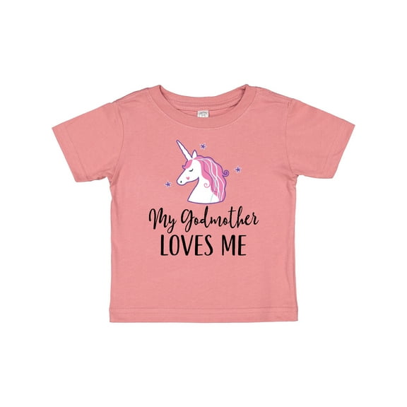 Inktastic Godmother Loves Me Unicorn Girls Girls Baby T-Shirt