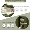 thumbnail image 4 of 30" Farmhouse Bathroom Vanity with Ceramic Sink, Soft-Close Door, Adjustable Shelf, Olive Green Storage Cabinet, Modern Wood Frame for Small Spaces, 4 of 9