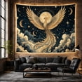 thumbnail image 6 of Celestial Phoenix with Full Moon on Starry Night Sky, Mystical Illustration for Dark Academia Fans, Mythical Bird Art Decor, Halloween Gift Tapestry Wall Hanging for Bedroom and Living Room, 6 of 7