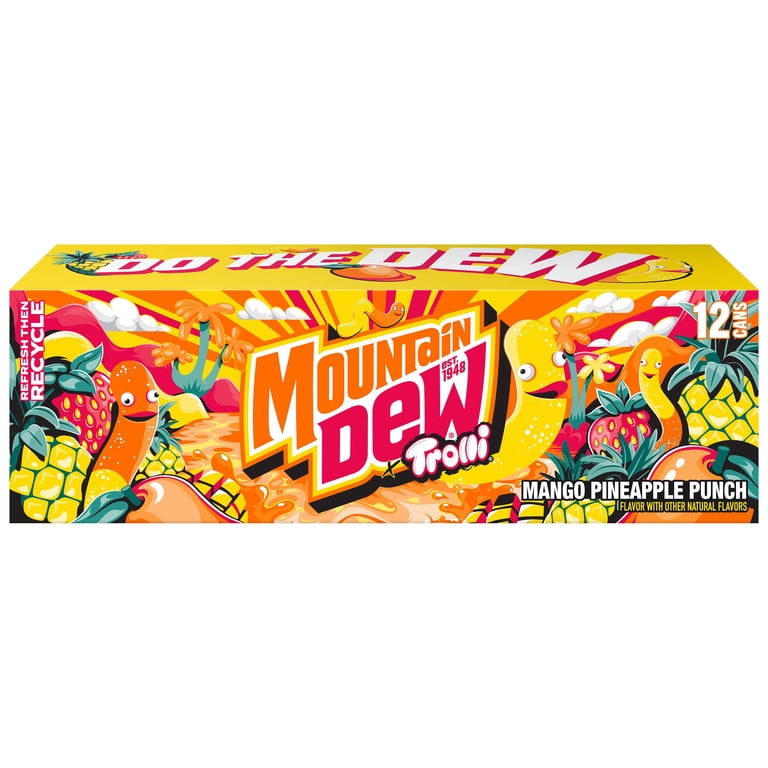 Mountain Dew x Trolli Mango Pineapple Punch 12 fl oz, 12ct Can
