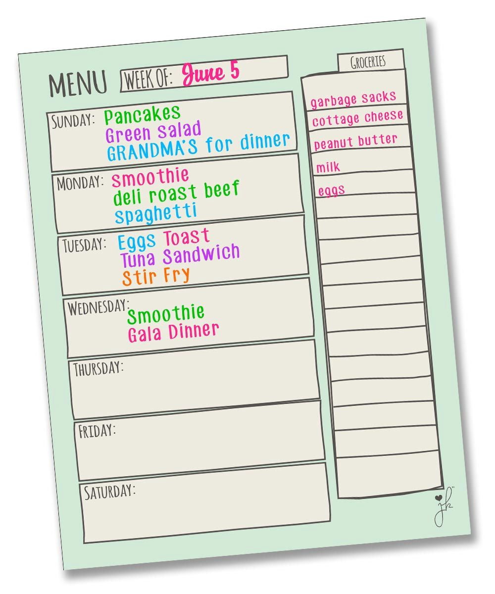 Jennakate - Mint Dry Erase Menu Fridge Magnet - Ideal for Diet Plan Shopping List & Health and Diabetic Meal Planning- Family Command Center- 11"x 14"- Two Pack Dry Erase Liquid Chalk Marker