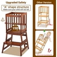 thumbnail image 3 of Kids Kitchen Step Stool Helper Baby and Toddler Multi-Function Step up Nursery Helper Stand with Safety Rail in Natural Bamboo, Strong and Lightweight (Black), 3 of 16