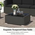 thumbnail image 6 of 8 Piece Patio Furniture Set with 44" Propane Gas Fire Pit Table, Outdoor Sectional Conversation Set Wicker Rattan Sofa Set with Coffee Table, 6 of 7
