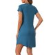 thumbnail image 3 of Pijamas de mujer INSPIRE CHIC, camisones de noche impresos con gatos, vestido de dormir de manga corta, camisones talla L, azul pavo real, 3 of 6