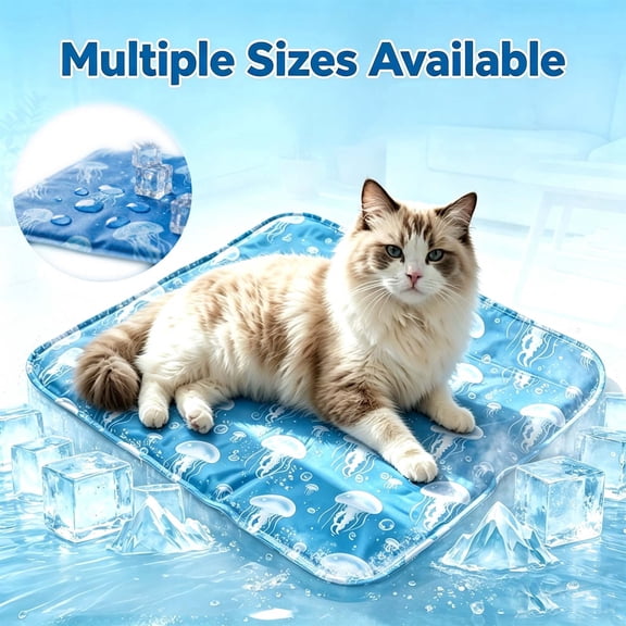 Cooling Mat for Cats, 12"x16" Thicker Self Cooling Pet Pad for Small Dogs, Summer Pets Supplies, Pet Cooling Mats for Cats, Foldable Pet Cooler for Crate & Travel