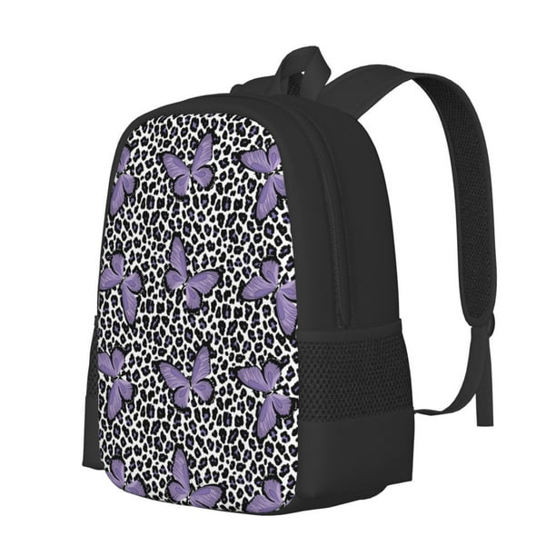 Fotbe Purple Butterflies Mochila para Hombre y Mujer - Tela Oxford 600D Resistente - Mochila Impermeable de Gran Capacidad para Escuela, Viajes y Senderismo