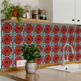 thumbnail image 3 of Mi Alma Flower Green/Red Tile Stickers - Removable Vinyl 4x4, 24 pcs, 3 of 11