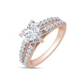 thumbnail image 2 of AFFY 14K Rose Gold Plated 6.5MM Heart Lab Created Moissanite Diamond Solitaire Split Shank 925 Sterling Silver Promise Ring-5.5, 2 of 6