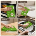 thumbnail image 6 of 2 Pcs Funny Kitchen Towels,Green Daisy Flower Orange Centers Pattern Microfiber Dish Towels,Kitchen Tea Towels,Kitchen Towel Set (18" X 26"), 6 of 7