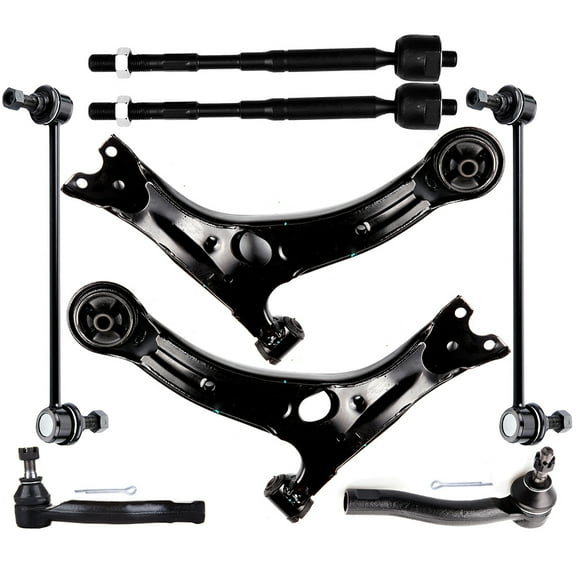 ECCPP Control Arm Kit 2003 2004 2005 2006 2007 2008 for Toyota Corolla - Inner Tie Rod Ends Lower Control Arms Outer Tie Rod Ends Front Sway Bar End Links