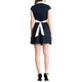 thumbnail image 3 of INSPIRE CHIC Robe-Chemise Boutonnée pour Femme à Revers Cranté, Manches Courtes, Ceinturée, Robe de Travail, L Bleu Marine, 3 of 7