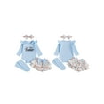 thumbnail image 2 of BemeyourBBs Newborn Baby Girl Easter Outfits Easter Bunny Long Sleeve Romper Rabbit Ruffle Skort Shorts Skirt Headband Socks Set Spring Summer Clothes, 2 of 9