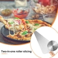 thumbnail image 6 of Stainless Steel Pizza Slicer Wooden Handle Dough Server Wheel Cooking Kitchen Slicing Chef Cake Cooikes Handheld Tools, 6 of 8