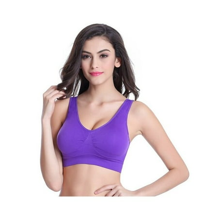 

ANXINDABX Sport Bras Women Tops Shockproof Bra Fitness Seamless Nylon Wire Free Double Layer No Pressure Bra