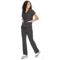 thumbnail image 3 of Set de limpieza COZYFIT, uniforme médico para mujer, color gris oscuro, talla L, 3 of 8
