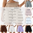 thumbnail image 4 of Zulora Women's Solid Color Shorts With Ruffled Waist And Pockets High Waisted Casual Elastic Waist Summer Beach Daily Shorts​, 4 of 7