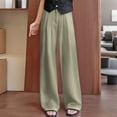 thumbnail image 2 of Byworldtasic Wide-Leg Pant for Women High-Waisted Button-Up Pant Straight-Leg Drapeable Trousers, 2 of 5