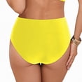 thumbnail image 5 of Ccpelsie Women High Waisted Bikini Bottoms High Cut Triangle Comfortable Swim Shorts Beach Vacation Quick Dry(A01-Yellow,L), 5 of 9