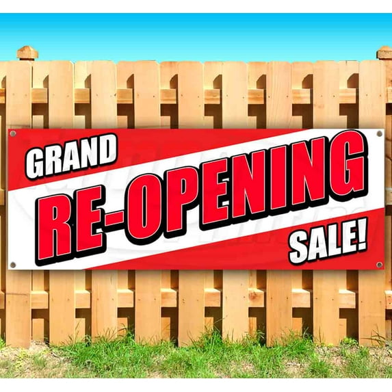 Grand Re-Opening Sale 13 oz Vinyl Banner With Metal Grommets