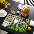thumbnail image 3 of St. Patrick's Day Placemats Set of 12, Gnomes Gold Coin Shamrock Checkered Plaid Placemats for Dining Table, Place Mats for Kitchen Tabletop, Waterproof Wipeable Dining Table Mats Set, 3 of 9
