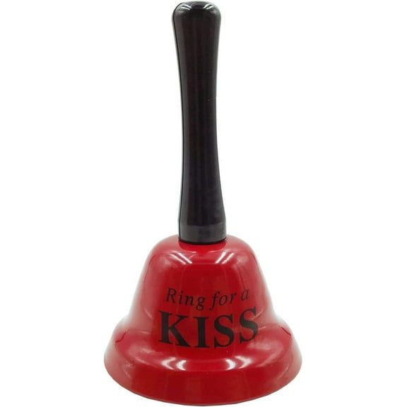 Ring for A Kiss, Hand Bell Service Bell Bar Counter Call Bell Ring Reception Bell Wedding Events Bell Party Events Bell for Anniversary Gifts (KISS-yao)