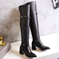 thumbnail image 2 of WORGEOUS 1 par de botas de mujer Otoño Invierno Botas altas hasta el muslo Botas gruesas de tacón alto para mujer, 2 of 7