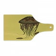 thumbnail image 1 of Jellyfish Cutting Board, Print of Abstract Ornamented Creatures Bohemian Etching Style Artwork, Decorative Tempered Glass Cutting and Serving Board, in 3 Sizes, by Ambesonne, 1 of 2