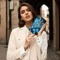 thumbnail image 7 of Leather Thin Slim Wallets for Women Men - Blue Rose Butterfly Beautiful A Clutch Card Wallet for Women Men with Zipper, 7 of 7