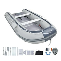 KFFKFF 6-Person Sport Inflatable Dinghy Boat Tender Fishing Boat with Wood Floor