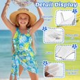 thumbnail image 5 of FUIALDOLG Blue Palm Leaf Swimwear Set for Girl Age 7-18,Adjustable Spaghetti Strap Swimwear with Mesh Cover Up Skirt Youth Girl Short Beach Sarong for Beach Vacation,Beachwear,7-8Y, 5 of 7
