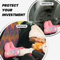 thumbnail image 4 of Pofeuu Lavender Flowers Print 2 Pack PU Leather Kick Mat Back Seat Protector, Universal Car Seat Back Organizer, Waterproof Backseat Protector For Most Car, 4 of 8