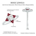 thumbnail image 5 of Rosec Jewels Lab Grown Diamond Halo Engagement Ring with Real Ruby - Statement Ring - EF-VS Quality, 18K White Gold, US 4.50, 5 of 8