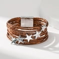 thumbnail image 4 of YYKihy Girl Leather Cuff Bracelet Set Multilayer Wrap Bracelet Star Bracelet Clasp Bracelet For Women, 4 of 7