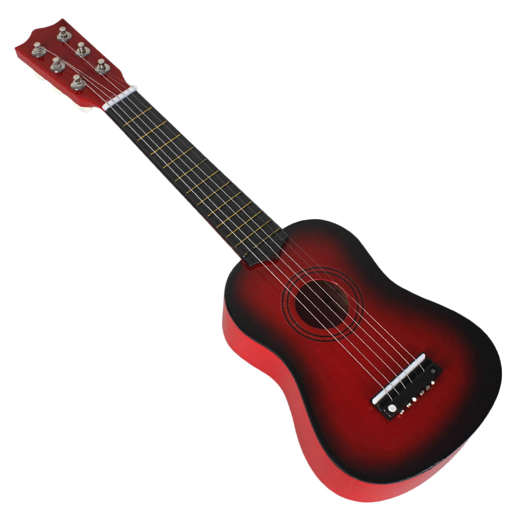 Tongina 1 Set 21 6 Strings Acoustic Guitar Mini String Instrument Kids Toys Gift Red