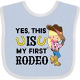 thumbnail image 3 of Inktastic Yes, This is My First Rodeo- Cowgirl in Hat and Boots Girls Baby Bib, 3 of 4