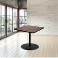 thumbnail image 2 of Hampden Furnishings Bennet Collection Steel Frame 36" Square Top, Round Base, 42" Height, Cafe Table, Black Frame/Mahogany Top, 2 of 5