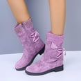thumbnail image 6 of jsaierl Women Fashion Shoes Retro Western Boots Casual Warm Low Heels Mid-calf Boots, 6 of 9