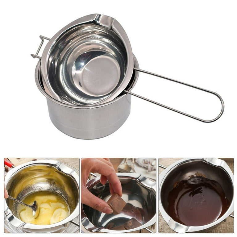2Pcs Melting Pot Chocolate Butter Baking Melting Stainless Soap