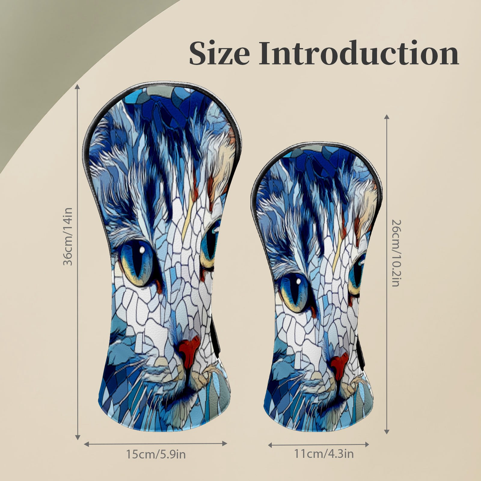 Golf Club Head Covers Cat Premium Plush Velvet Lining, Waterproof Golf Headcovers Driver & Fairway Woods for Scratch Protection Novelty Gift for Men & Women