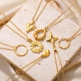 thumbnail image 4 of Collar con colgante de acero inoxidable para mujer, cadena de Color dorado de 18K, joyería de moda, collares redondos de sol lindo, regalo nuevo, envío gratis, 4 of 4