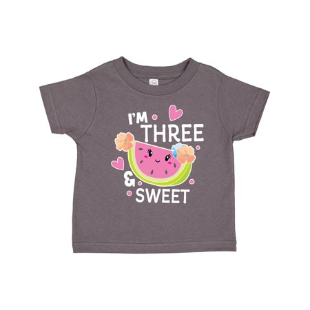 

Inktastic I m Three and Sweet with Cute Watermelon Gift Toddler Toddler Girl T-Shirt