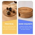 thumbnail image 2 of 6pcs Rustic Rattan Round Coaster Placemat Trivet Hot Dish Mat Plate Charger Dinner Table Woven Bowl Casserole Mat, 2 of 6