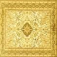 thumbnail image 1 of Ahgly Company Machine Washable Indoor Square Medallion Yellow Traditional Area Rugs, 8' Square, 1 of 4