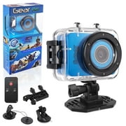 Pyle Gear Pro Sports Action Camera - HD 1080P Mini Camcorder W/ 12 MP Cam, 2.4" Touch Screen (Blue)