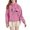 Pink, variant on NinXxx Women's DOD IS GOOD Long Sleeve Hooded Pullover Hoodie Grey XL