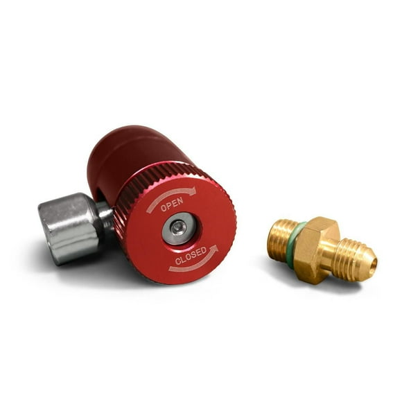 Duracool® R-1234yf Professional High Side Quick Connect, Manual Adjust for R-1234yf service port. 1/4 inch SAE M Flare Hose Attachment.