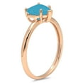 thumbnail image 3 of 1.25 ct Heart Cut Simulated Turquoise Solitaire 18K Rose Gold Womens Engagement Ring, 3 of 4